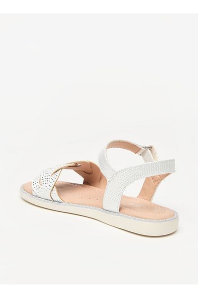 Juniors Embellished Sandals with Hook and Loop Closure