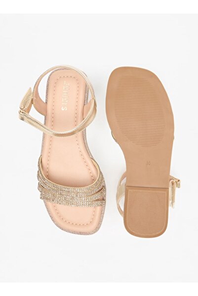 Juniors Embellished Sandals with Hook and Loop Closure