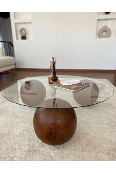 MIARIK DESIGN AHŞAP TOP AYAKLI YUVARLAK ORTA SEHPA