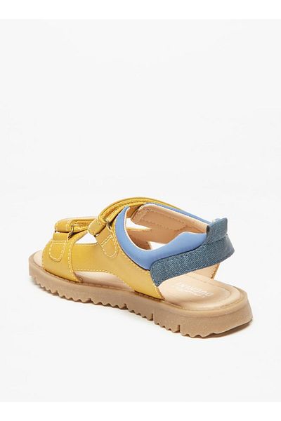 Mister Duchini Panelled Sandals with Hook and Loop Closure