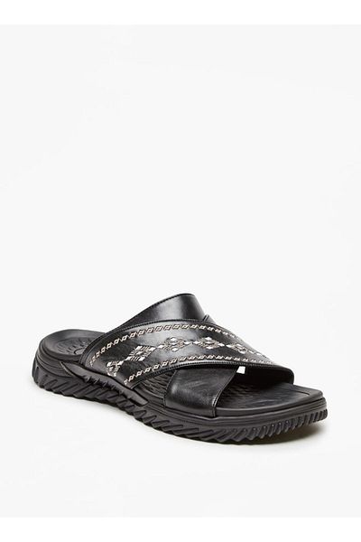 Al Waha Embroidered Leather Cross Strap Arabic Sandals