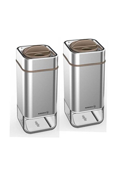 KORKMAZ Stora Satin Tuzluk Biberlik Seti