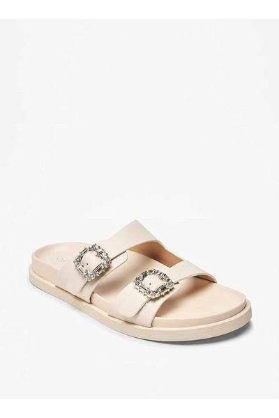 Celeste Women's Buckle Detail Slip-On Flat Sandals