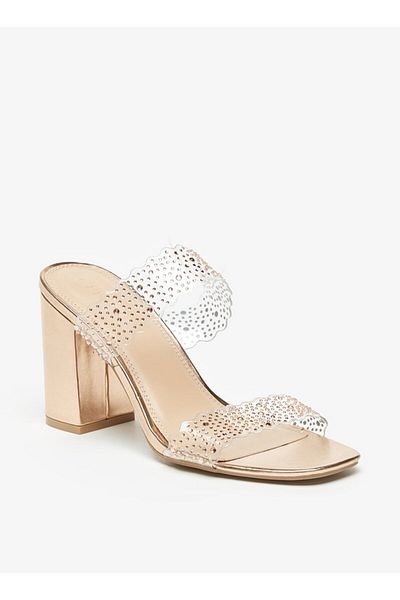 Celeste Women's Embellished Slip-On Sandals with Block Heels