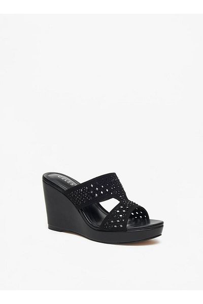 Celeste Women's Embellished Slip-On Sandals with Platform Heels
