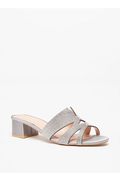 Celeste Women's Embellished Slip-On Sandals with Block Heels