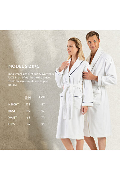 English Home Bademantel Damen, Bademantel Herren, Unisex 100% türkisches Baumwollfrottee
