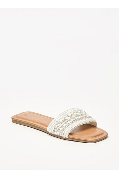 Celeste Embellished Open Toe Slip-On Sandals