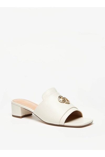 Celeste Women's Metallic Trim Slip-On Sandals with Block Heels