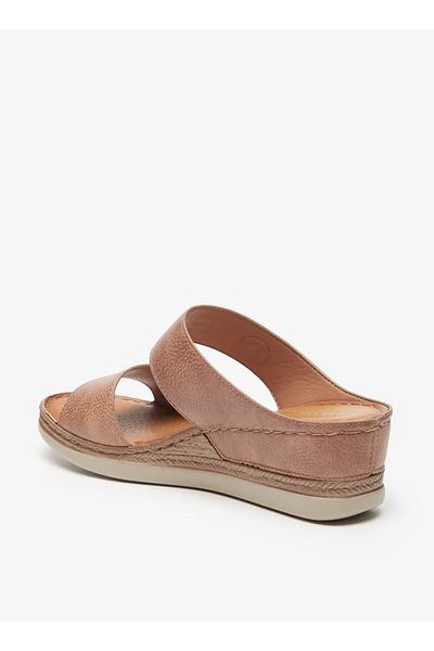 Le Confort Solid Slip-On Comfort Sandals with Wedge Heels