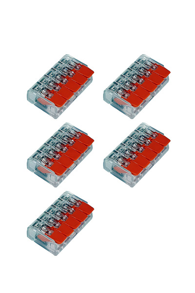 Aksa 5 Adet 5'Li Tırnaklı Kablo Bağlantı Elektrik Buat Klemensi