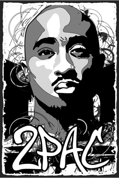 hediyeniburadabul Poster retro din lemn cu tematică Tupac
