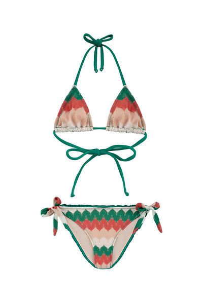 AQUELLA Colorful Knitwear Girl's Bikini Set - Triangle Design