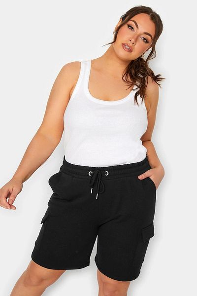 Stil Diva Plus Size - Cargo Jogger Shorts with Pockets and Drawstring Waist144873