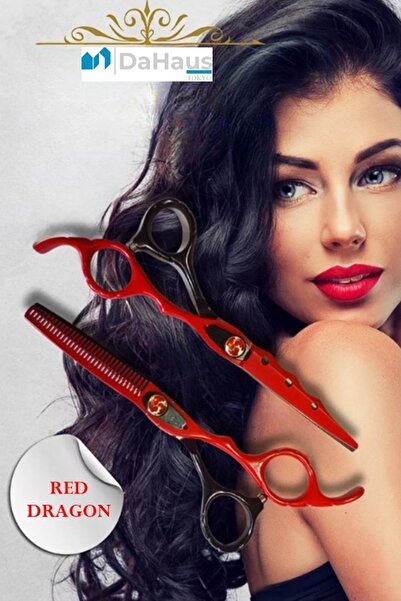 Dahaus Red Dragon Çantalı Kuaför Salon Saç Kesim Makas Seti Xlj54