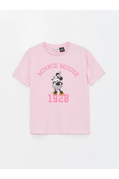 LC Waikiki LCW Kids Crew Neck Minnie Mouse Printed Short Sleeve Girls' T-Shirt