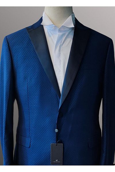 crispino Navy Blue Men's Tuxedo Suit - Groom's Jacket and Trousers 9007