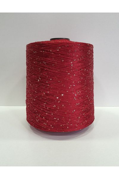 İPLİKOUTLET Dark Red Gold Sequin Rope 200 grams