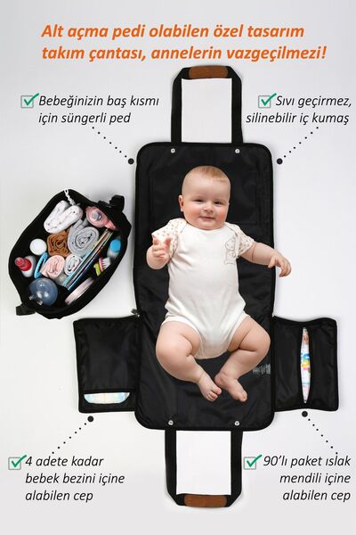 HAMUR Mother Baby Care 2 Pieces Set Diaper Bag Newborn Pad and Organizer Organizer Mom-503