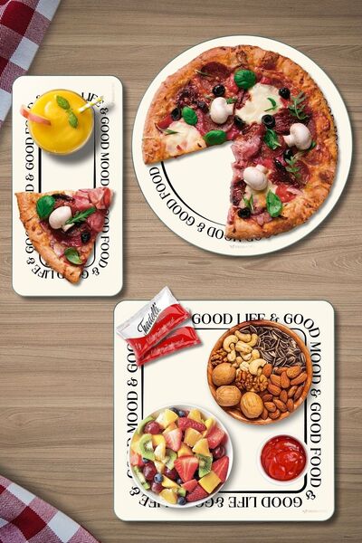 Decovetro Good Life 3-Piece Mixed Set - Glass Presentation Serving Plate