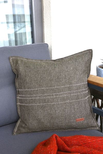 HAMUR Ethnic Vintage Κεντημένη Υφαντή Μαξιλαροθήκη Boho Grain Khaki
