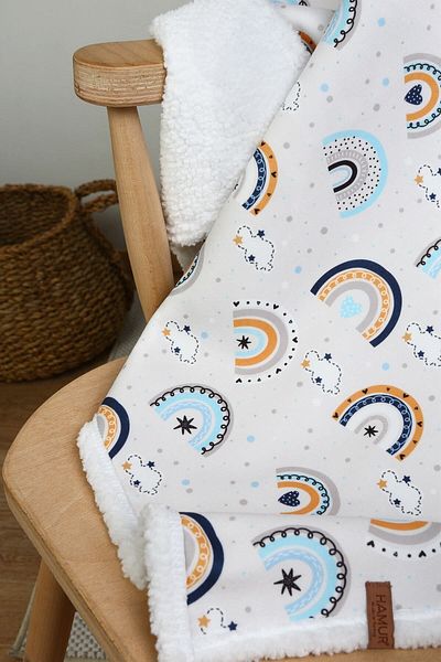 HAMUR Fluffy Baby Blanket 80x100 Cm Sky Blue Sheep Feather Blanket