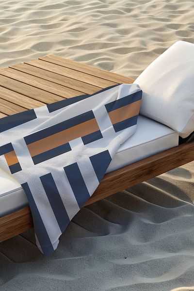 WALLHANG 75x150 cm Brown Striped Beach Towel