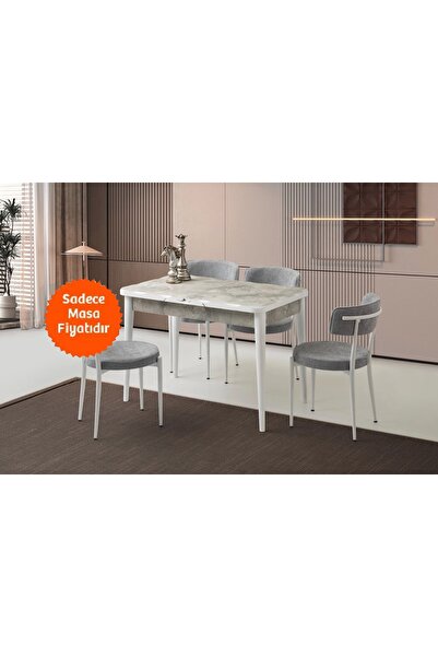 Evistro Ortadan Açılır Büyüyen Yemek Masası Mermer Desenli 70x110cm SADECE MA...