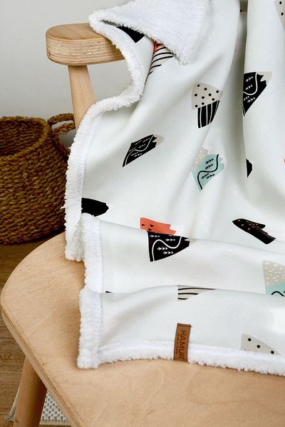 HAMUR Fluffy Baby Blanket 80x100 Cm Poyraz Sheep Hair Blanket