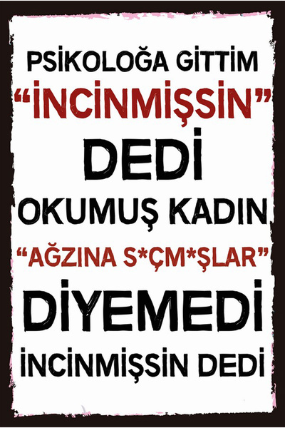 hediyeniburadabul Γραπτή ρετρό ξύλινη αφίσα