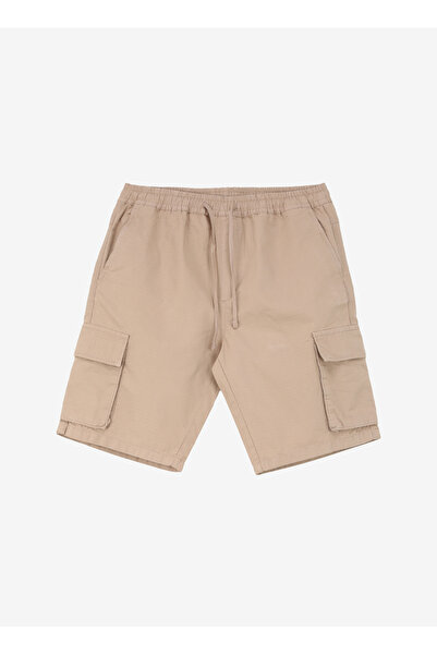 People By Fabrika Lastikli Bel Bej Erkek Kargo Şort PBF4SM-SHT5035