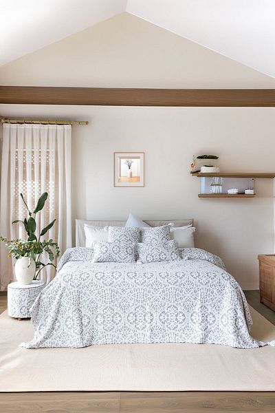 HAMUR Double Gray Scandinavian Bedspread Set - Bohemian Punch Punch Pattern Motif