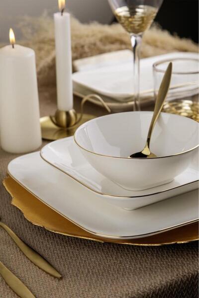 Kütahya Porselen KÜTAHYA PORSELEN BONE MİNAS 51 PARÇA YEMEK TAKIMI ALTIN 62721