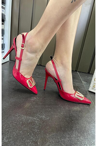 Abacca Kadın Gold Toka Detaylı Rugan Sivri Burun Stiletto