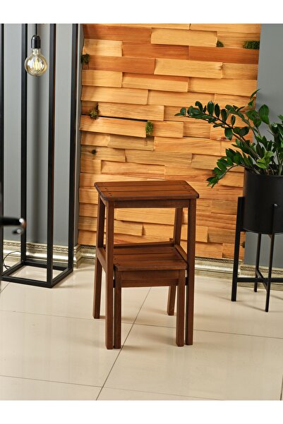 Hedisam Şık ve Dekoratif Ahşap Merdiven Tabure