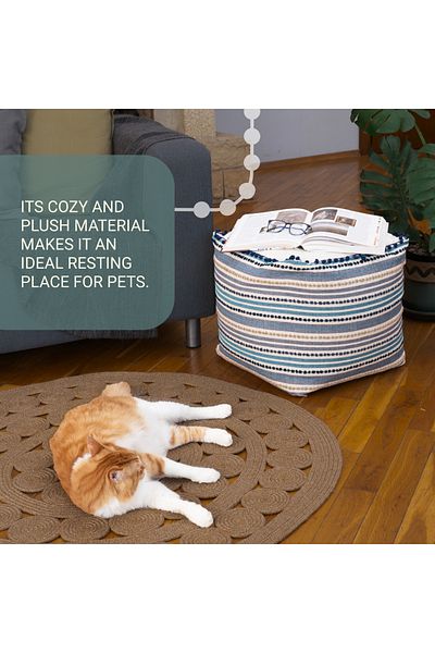 dekorist Pouf Hocker, Pouf Outdoor, Orientalischer Sitzbereich Outdoor Pouf, Stehstuhl, Boho Hocker für