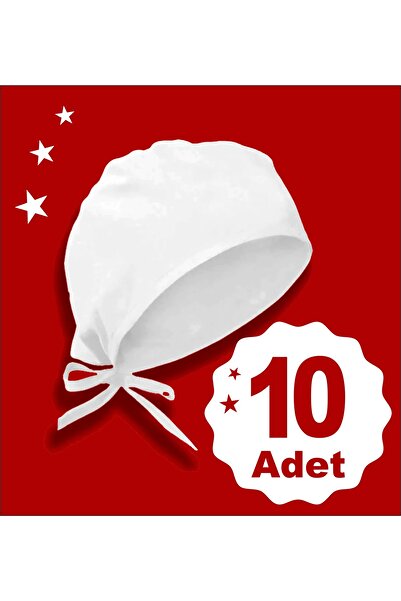 enmalife Baskısız Beyaz Bone, 10 lu set Bone | Özel Tasarım Aşcı ve Doktor Bo...