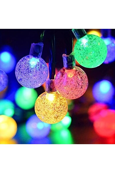 SD WORKS Solar Crystal String Lights Güneş Enerjili Renkli Toplar 4.5 Metre