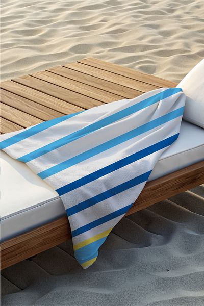WALLHANG 75x150 cm Turquoise Striped Beach Towel