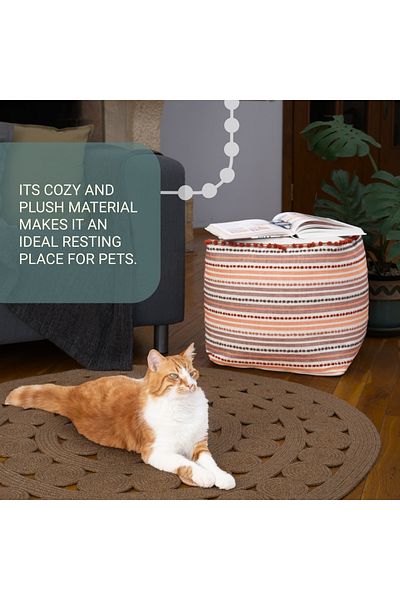 dekorist Pouf Hocker, Pouf Outdoor, Orientalischer Sitzbereich Outdoor Pouf, Stehstuhl, Boho Hocker für