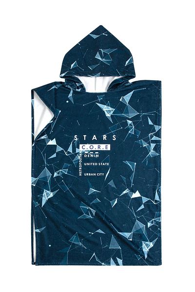 HAMUR Πετσέτα παραλίας Surf Summer Poncho με κουκούλα Surf Stars