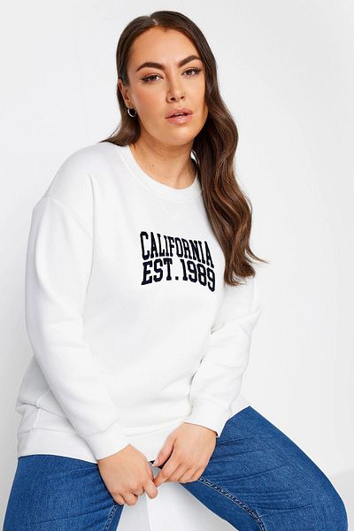 Stil Diva Long Sleeve Crew Neck Embroidered Printed Sweatshirt - Large Size302918