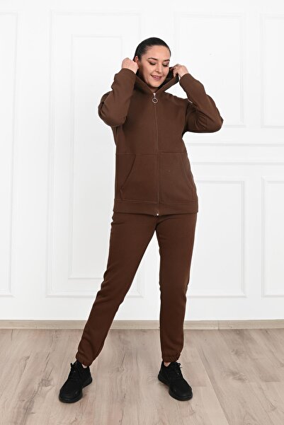 Koza Butik Σετ αθλητικής φόρμας με φερμουάρ μεγάλου μεγέθους 3601 - Λεπτομέρεια τσέπης