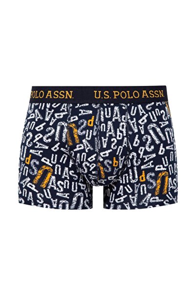 U.S. Polo Assn. Чоловічий боксерський комплект з 3 предметів - бавовняний, з еластаном і жовтим принтом