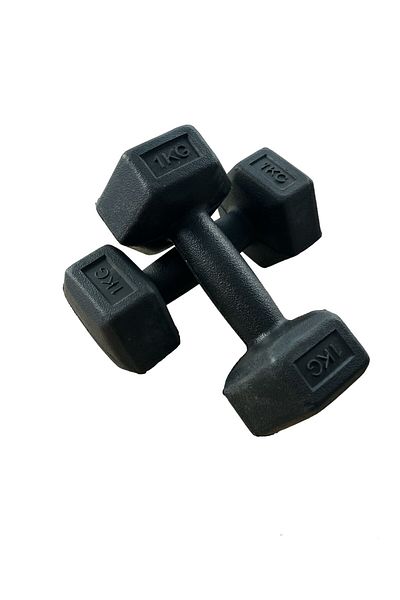 CKSpor Pilates DS1 Dumbbell Set - 10 MM Matte and 1 Kg Dumbbell