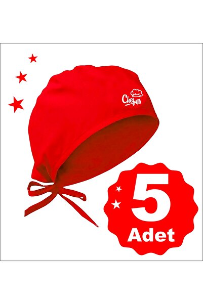 enmalife Şapkalı Chef Bonesi 5 Li Set Bone | Özel Tasarım Aşçı Ve Şef Bonesi | Bone Ve Bandana