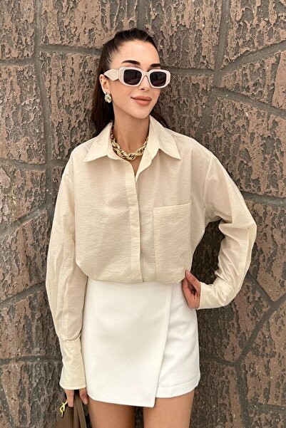 SOFT BUTİK SB Γυναικείο πουκάμισο Marc Oversize Premium με τσέπες