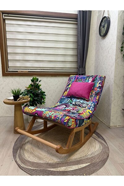 Asedia Miskin Naturel Diego Ahşap Sallanan Sandalye Dinlenme Emzirme Baba Tv Okuma Babalar Günü Hediyesi