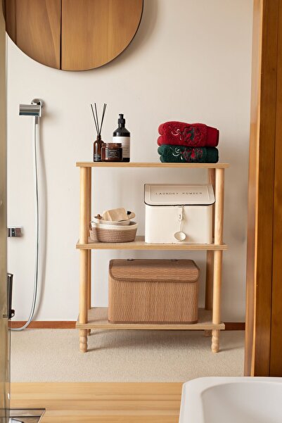 HAMUR Concept 2 Raflı Mutfak Dolabı Kitaplık Banyo Balkon Organizer Ofis Düzenleyici Ahşap Nature