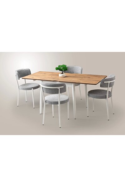 Evistro Yanlardan Açılır Büyüyen Yemek Masası Barok Ceviz 65x100cm SADECE MASA FİYATIDIR